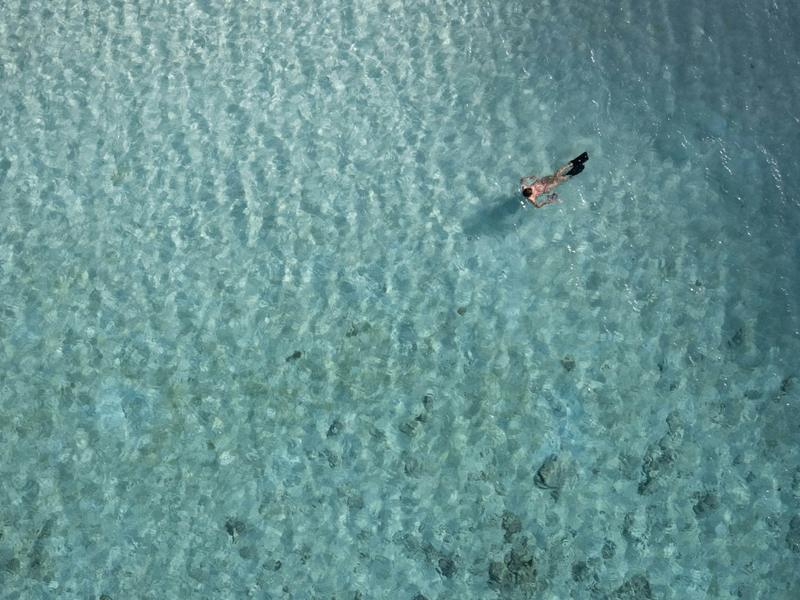 Clear turquoise water at a tropical beach